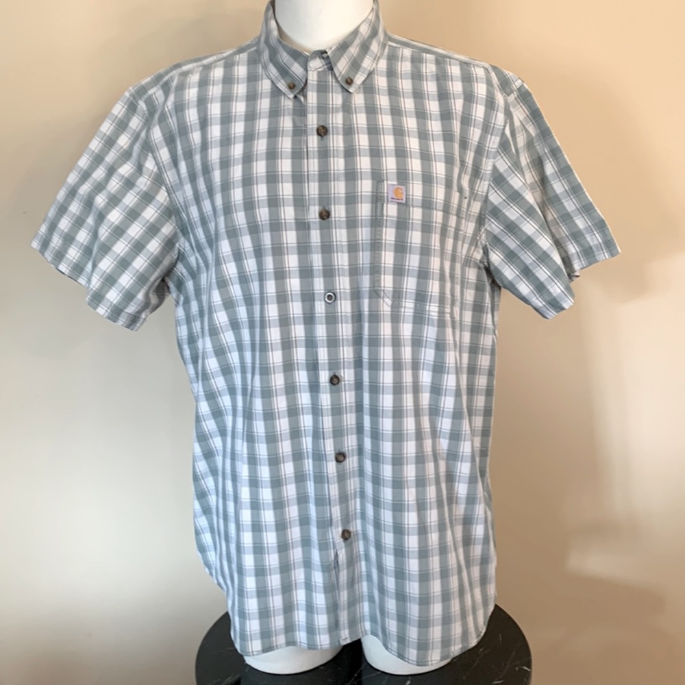 Carhartt Mens 2XL short sleeve plaid button shirt